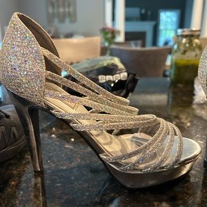 Touch Ups Silver Rhinestone Heels
